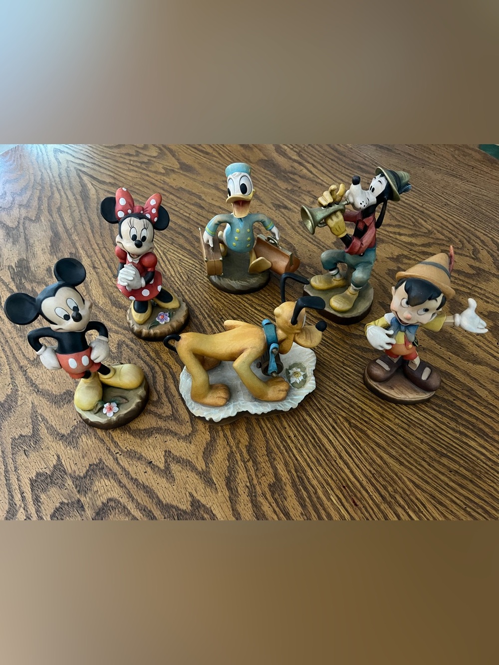 6” Anri Disney Woodcarvings, Retired and Very Limited in like new condition